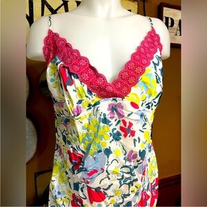 Johnny Was Floral Pink Yellow Bustier Camisole